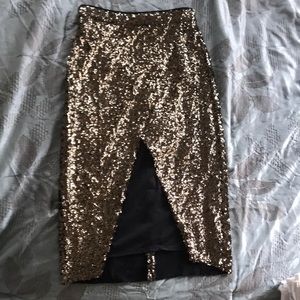 Gold/champagne sequin skirt